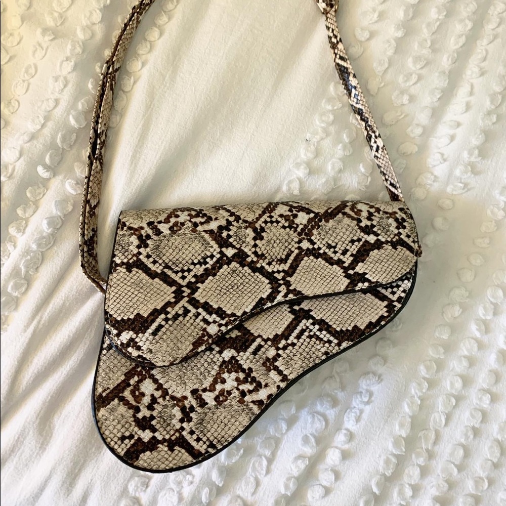 snakeskin saddlebag